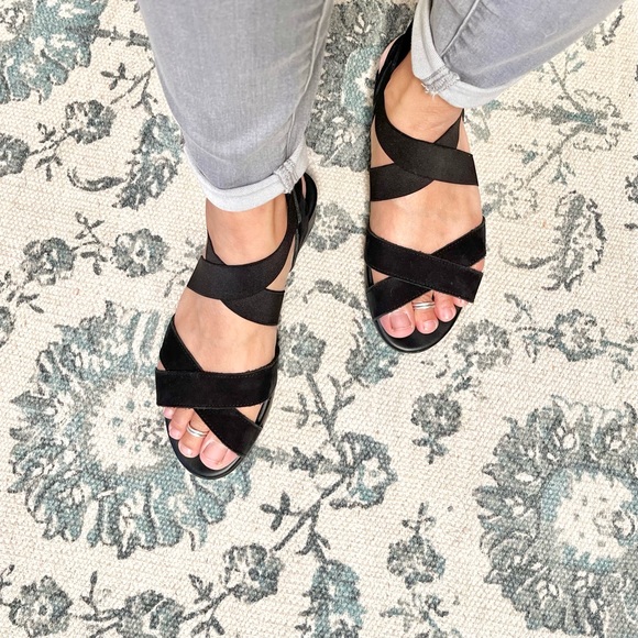 Arche Leather Black Strappy Wedge Sandals - Picture 8 of 8